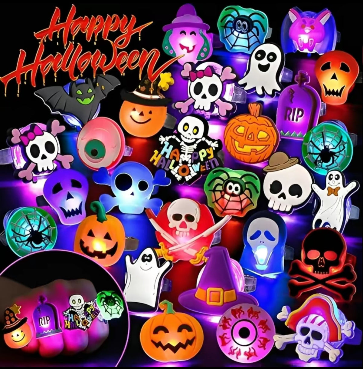 GlowFright Halloween Rings