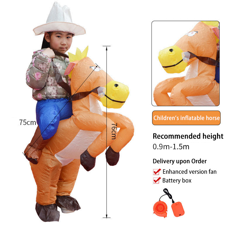 Tiktok Children's 3D Dinosaur Inflatable Clothes Adult Riding Tyrannosaurus Rex Riding Net Red Inflatable Clothes