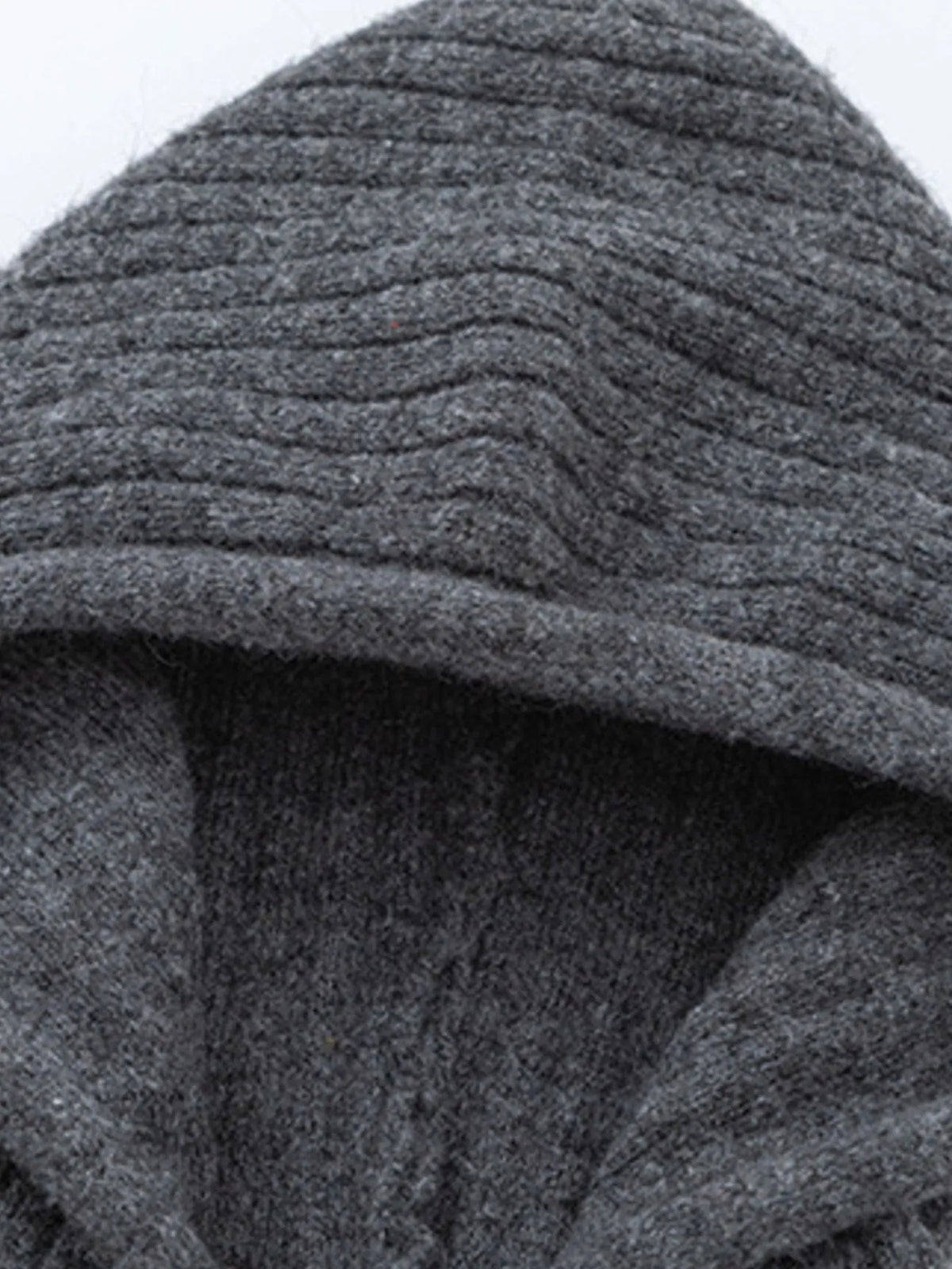 Men's Drawstring Ribbed Hooded Sweater