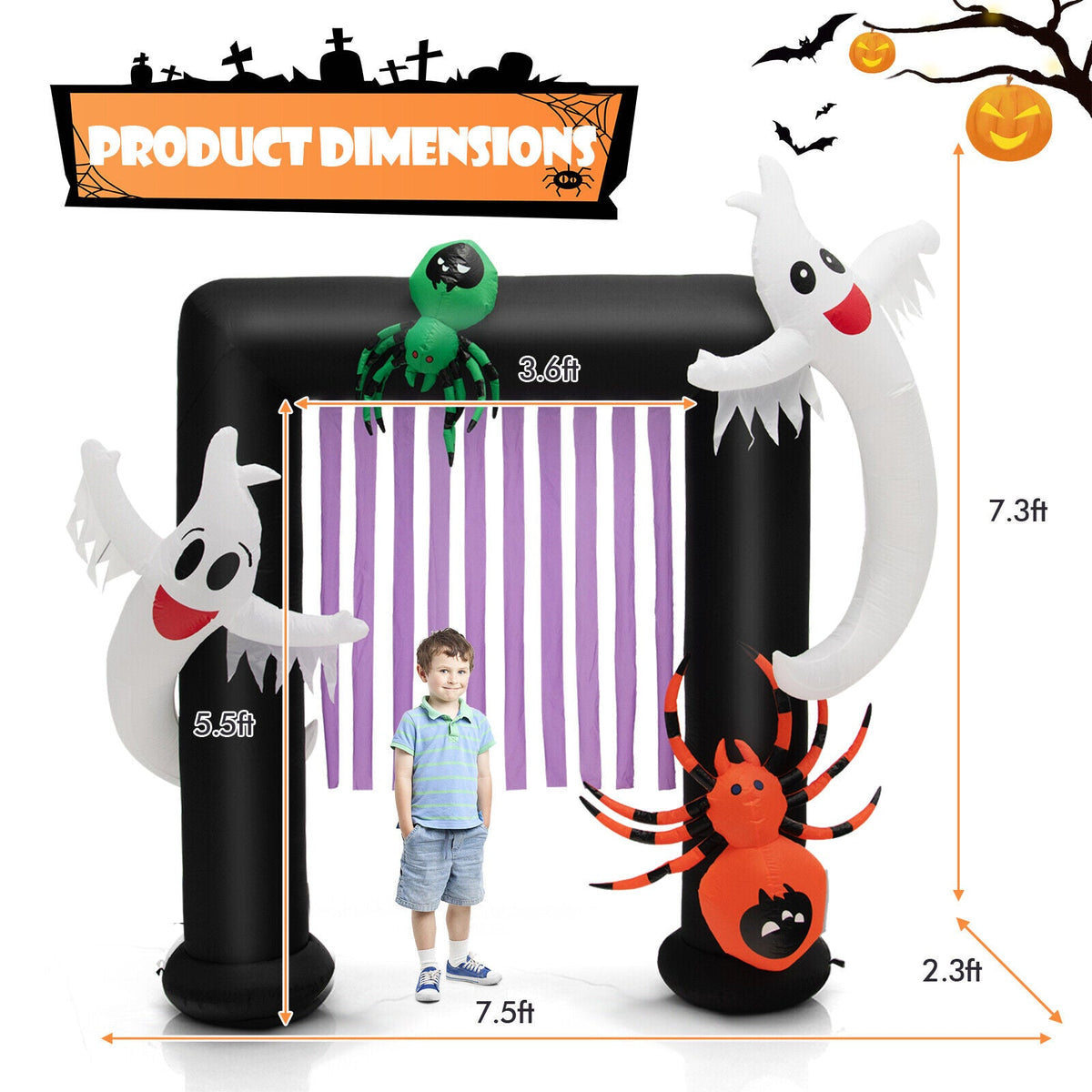7.5 Feet Halloween Inflatable Archway