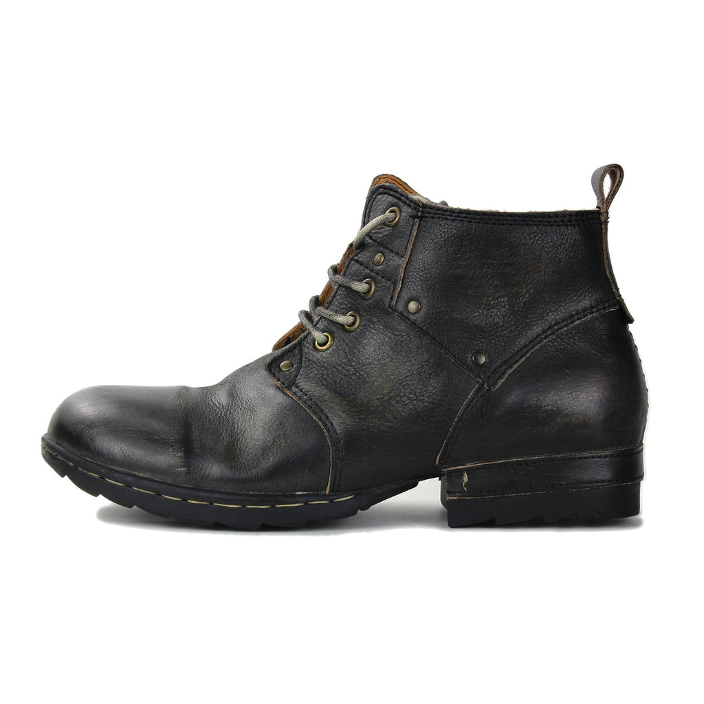 Men’s Distressed Leather Punk Moto Boots – OS-6015