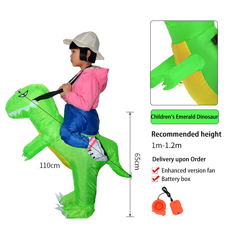 Tiktok Children's 3D Dinosaur Inflatable Clothes Adult Riding Tyrannosaurus Rex Riding Net Red Inflatable Clothes