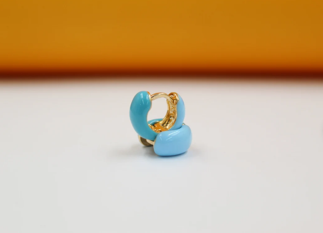 Enamel Huggie Earrings