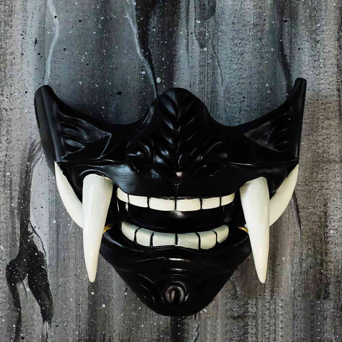 Japanese Noh-Inspired Half-Face Halloween Mask