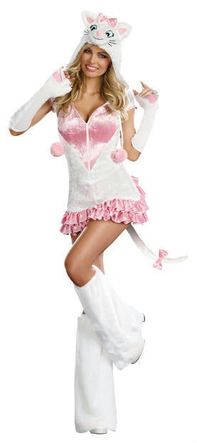 Pretty Kitty Adult Costume Hooded Dress and Boot Covers Size XL 14-16