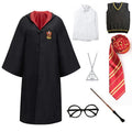 Slytherin Halloween Cosplay Costume  Adult Cloak Robe Tie Scarf Magic Wand Children Suits Cosplay Clothes Accessories