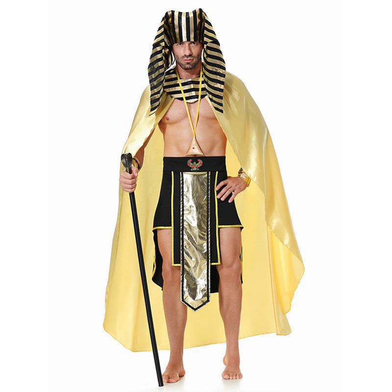 Egyption Pharaoh Costume for Men Adult Halloween Cosplay Stage Wear