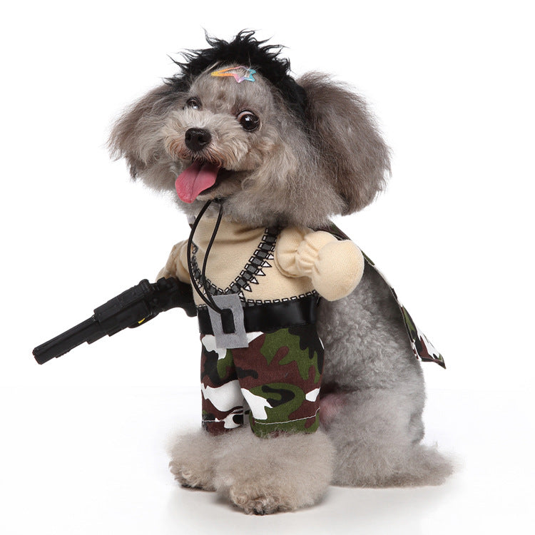 Funny Upright Dog Costume with Hat