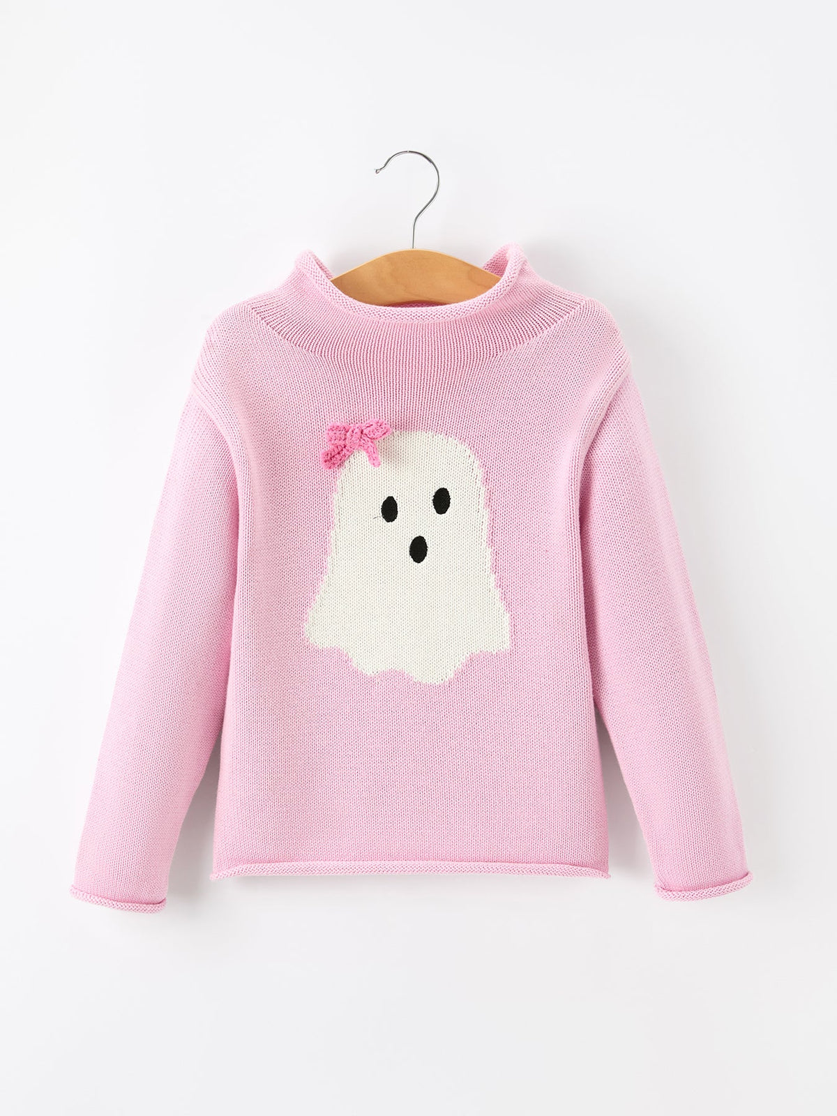 Pink Knit Ghost Sweater Girls