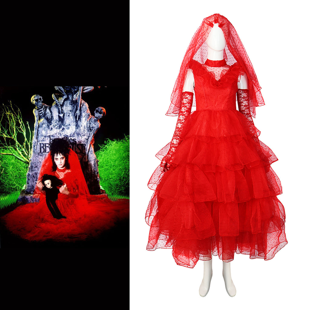 Beetlejuice Cosplay Wedding Dress for Halloween Costume