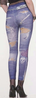 1980s–1990s Punk Graphic Jean Leggings – XS/S