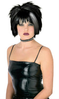 Black Punk Wig with Light Streak