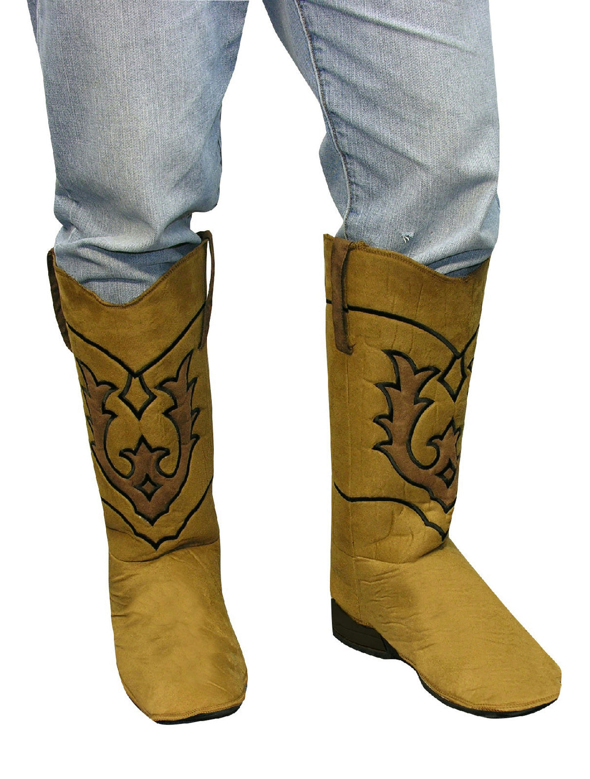 Tan Faux-Suede Cowboy Boot Covers