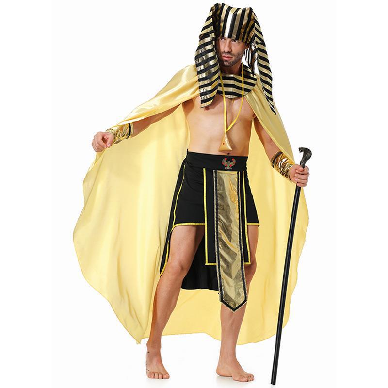 Egyption Pharaoh Costume for Men Adult Halloween Cosplay Stage Wear