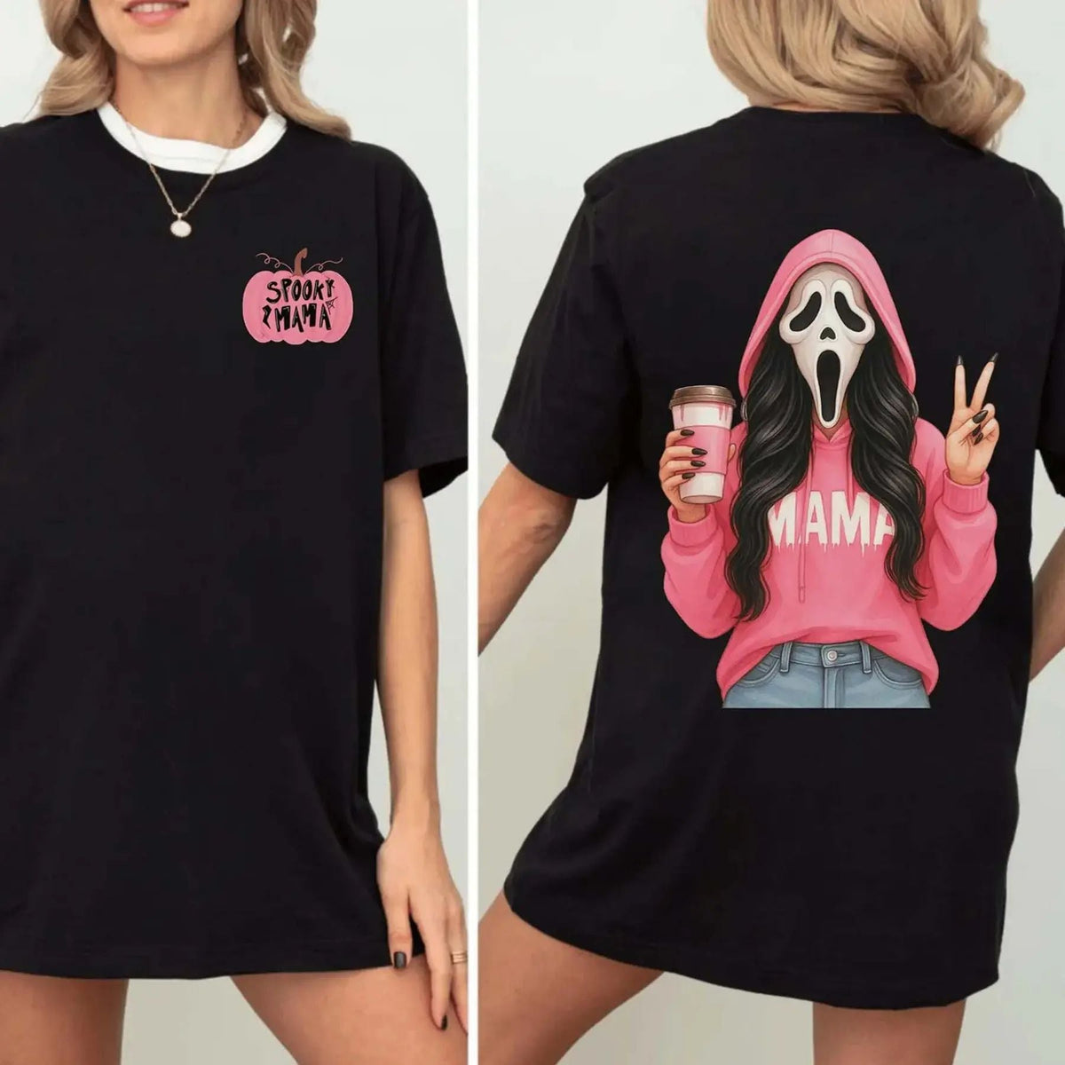 Pink Spooky Mama Halloween T-Shirt