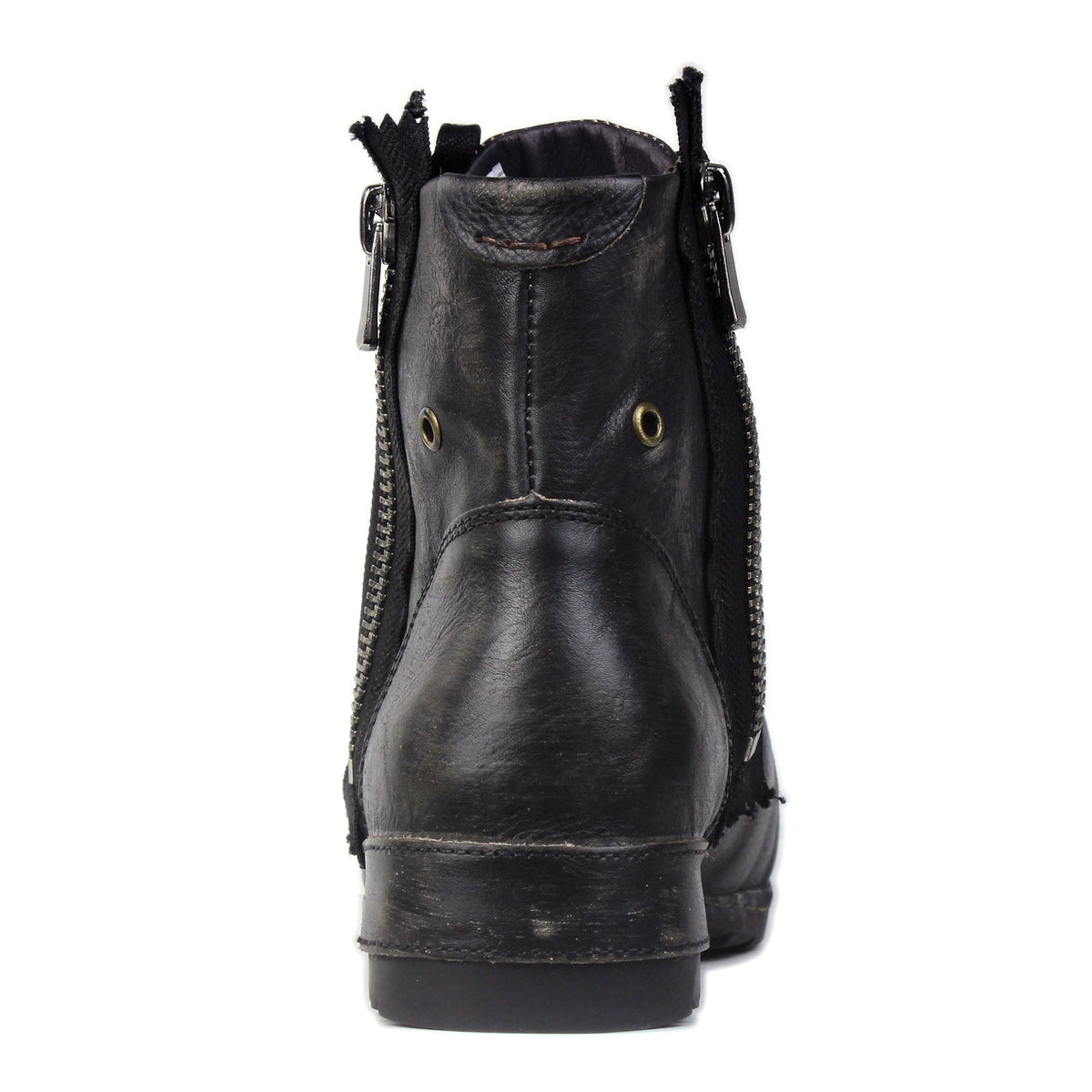 Men’s Distressed Leather Punk Moto Boots – OS-5008-8