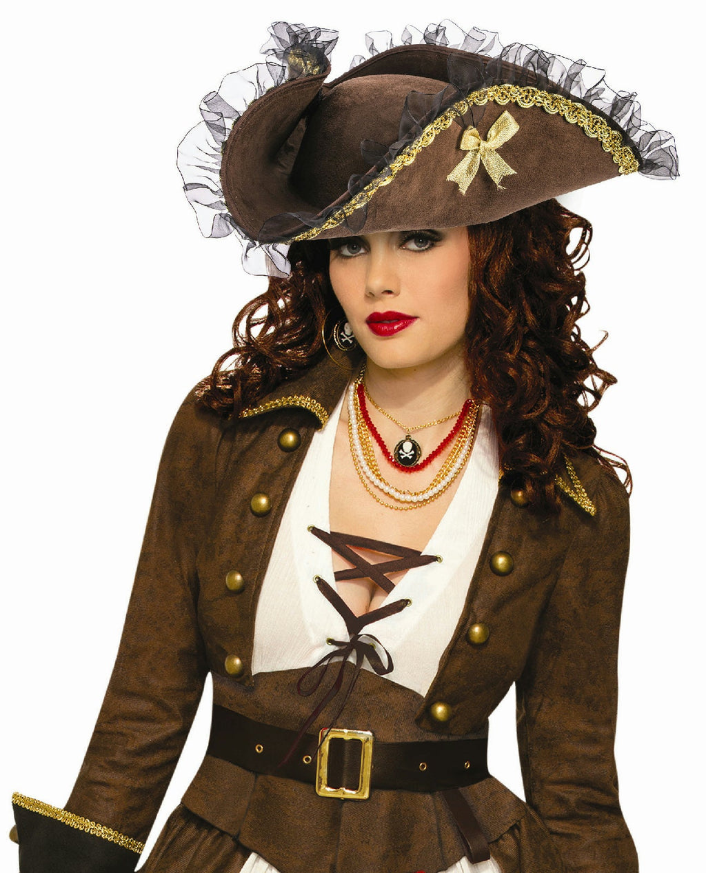 Brown Tricorn Pirate Hat – Adult