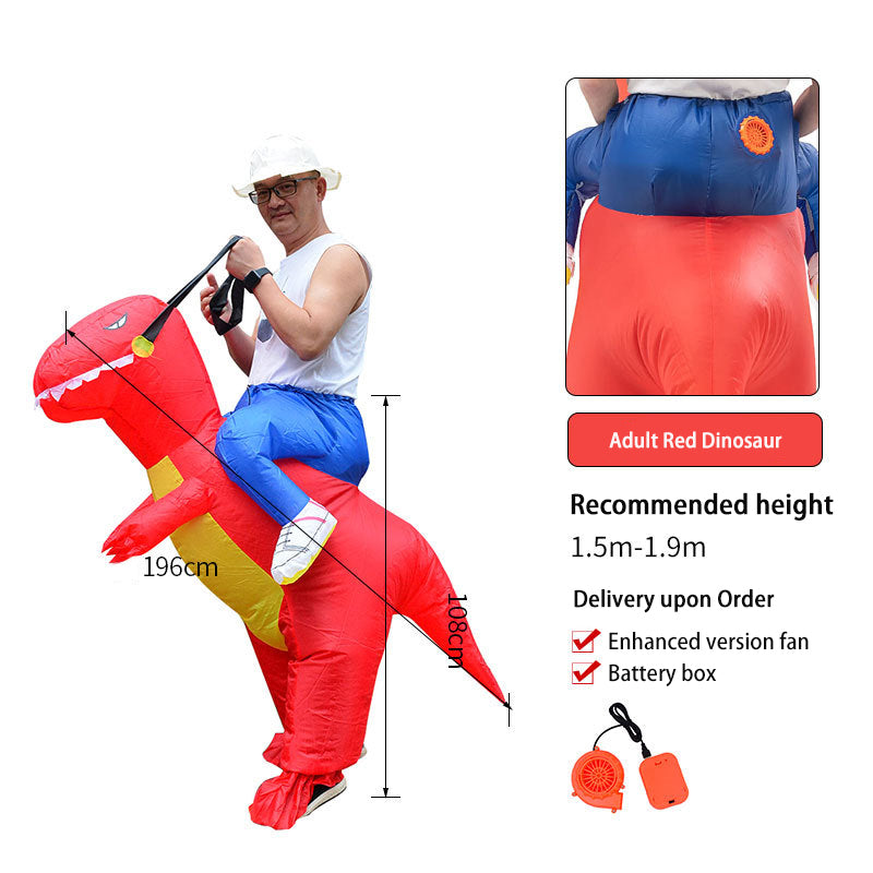 Tiktok Children's 3D Dinosaur Inflatable Clothes Adult Riding Tyrannosaurus Rex Riding Net Red Inflatable Clothes