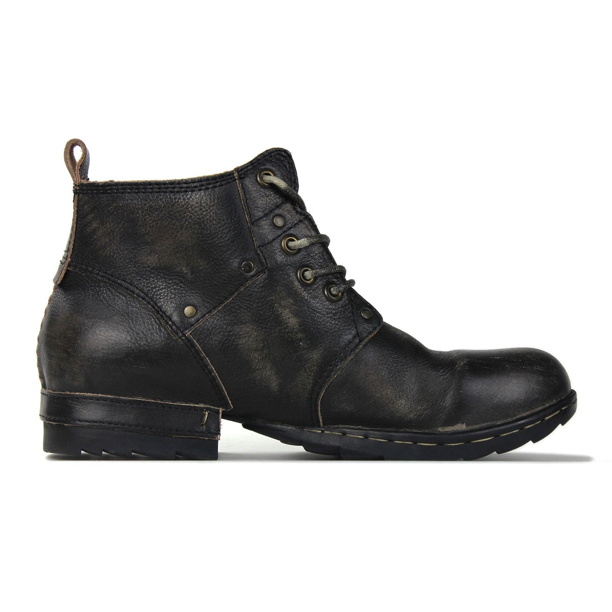 Men’s Distressed Leather Punk Moto Boots – OS-6015