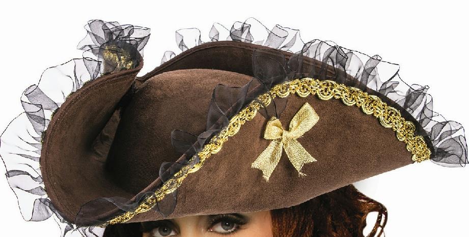 Brown Tricorn Pirate Hat – Adult