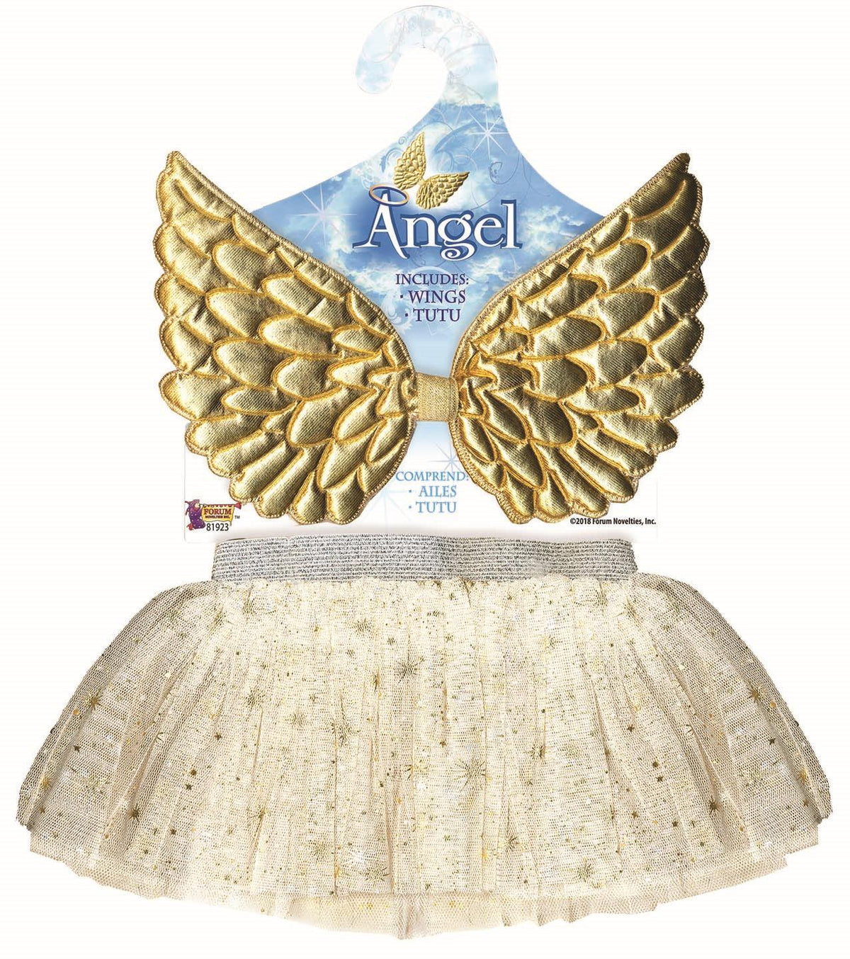 Gold Angel Wings and Tutu Skirt For Toddler