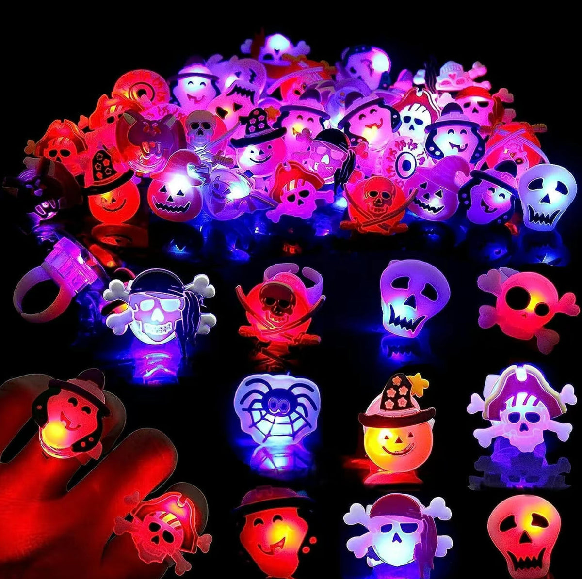 GlowFright Halloween Rings