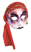 Fortune Teller Half Mask with Red Scarf