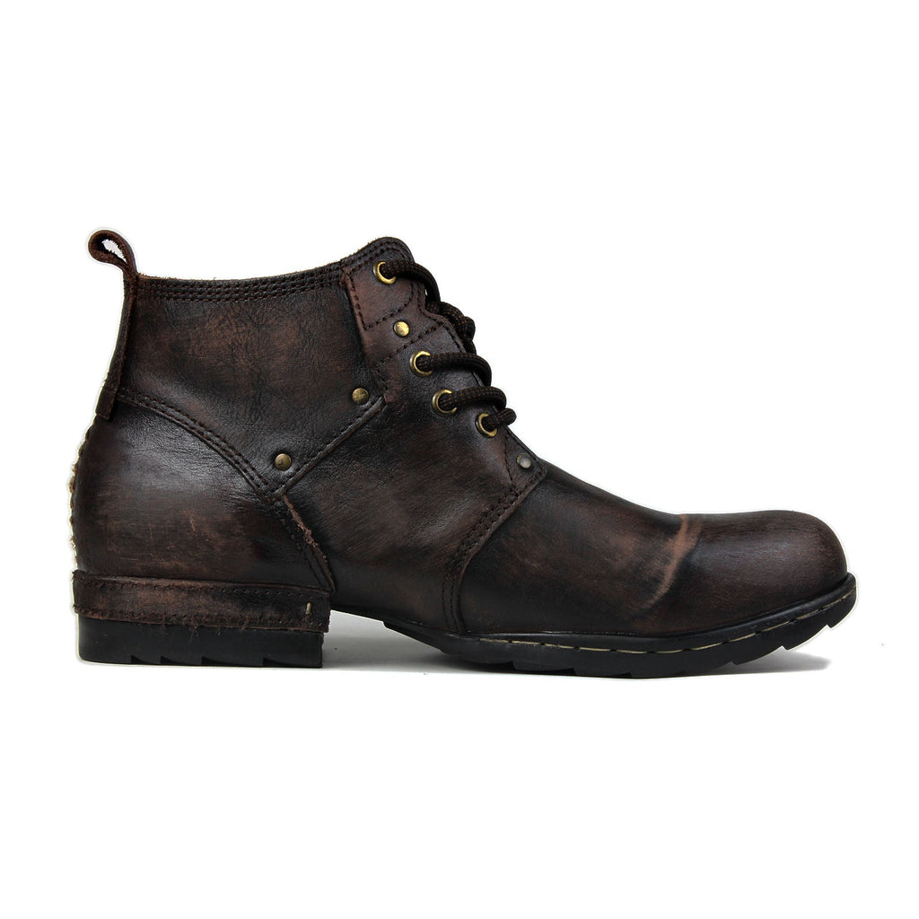 Men’s Distressed Leather Punk Moto Boots – OS-6015