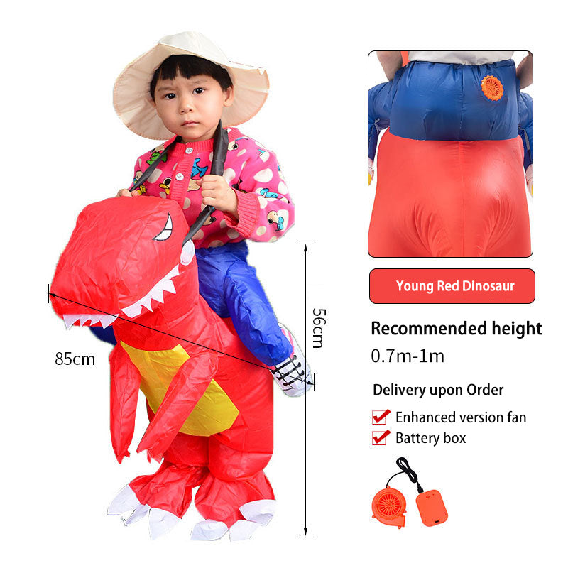 Tiktok Children's 3D Dinosaur Inflatable Clothes Adult Riding Tyrannosaurus Rex Riding Net Red Inflatable Clothes