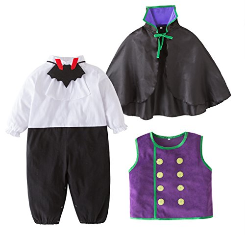 stylesilove Infants Toddlers Baby Boys Vampire 4-Piece Halloween Birthday Stage Performance Outfit