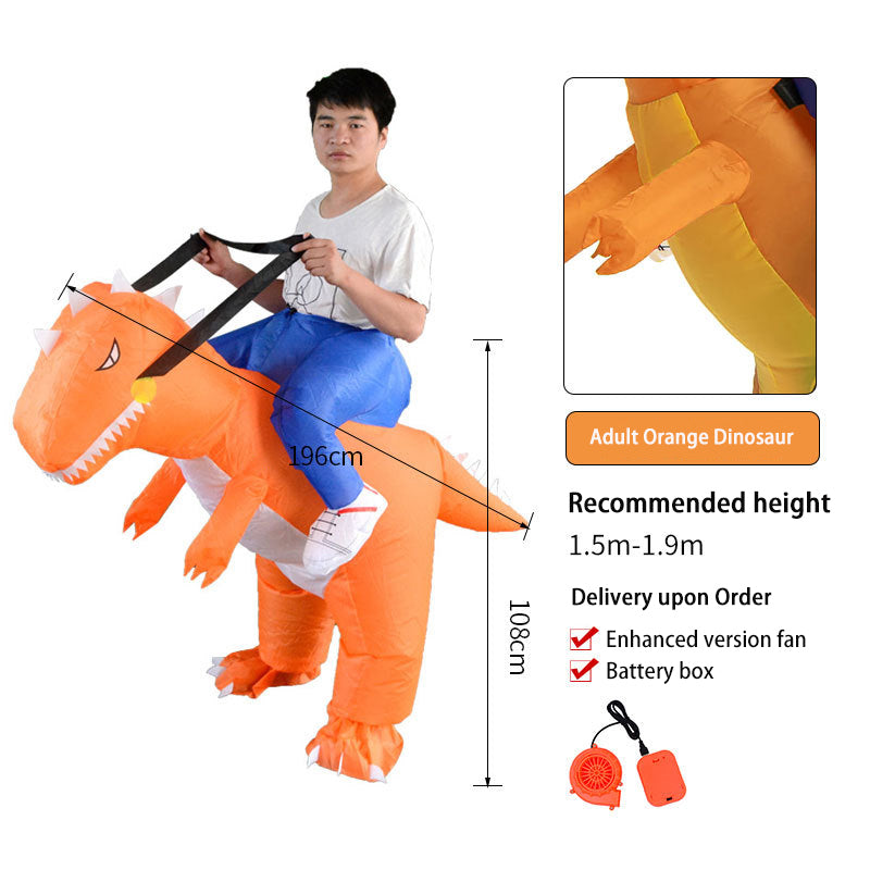 Tiktok Children's 3D Dinosaur Inflatable Clothes Adult Riding Tyrannosaurus Rex Riding Net Red Inflatable Clothes