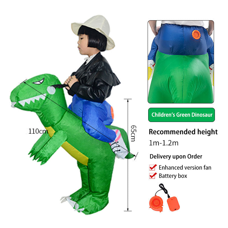 Tiktok Children's 3D Dinosaur Inflatable Clothes Adult Riding Tyrannosaurus Rex Riding Net Red Inflatable Clothes