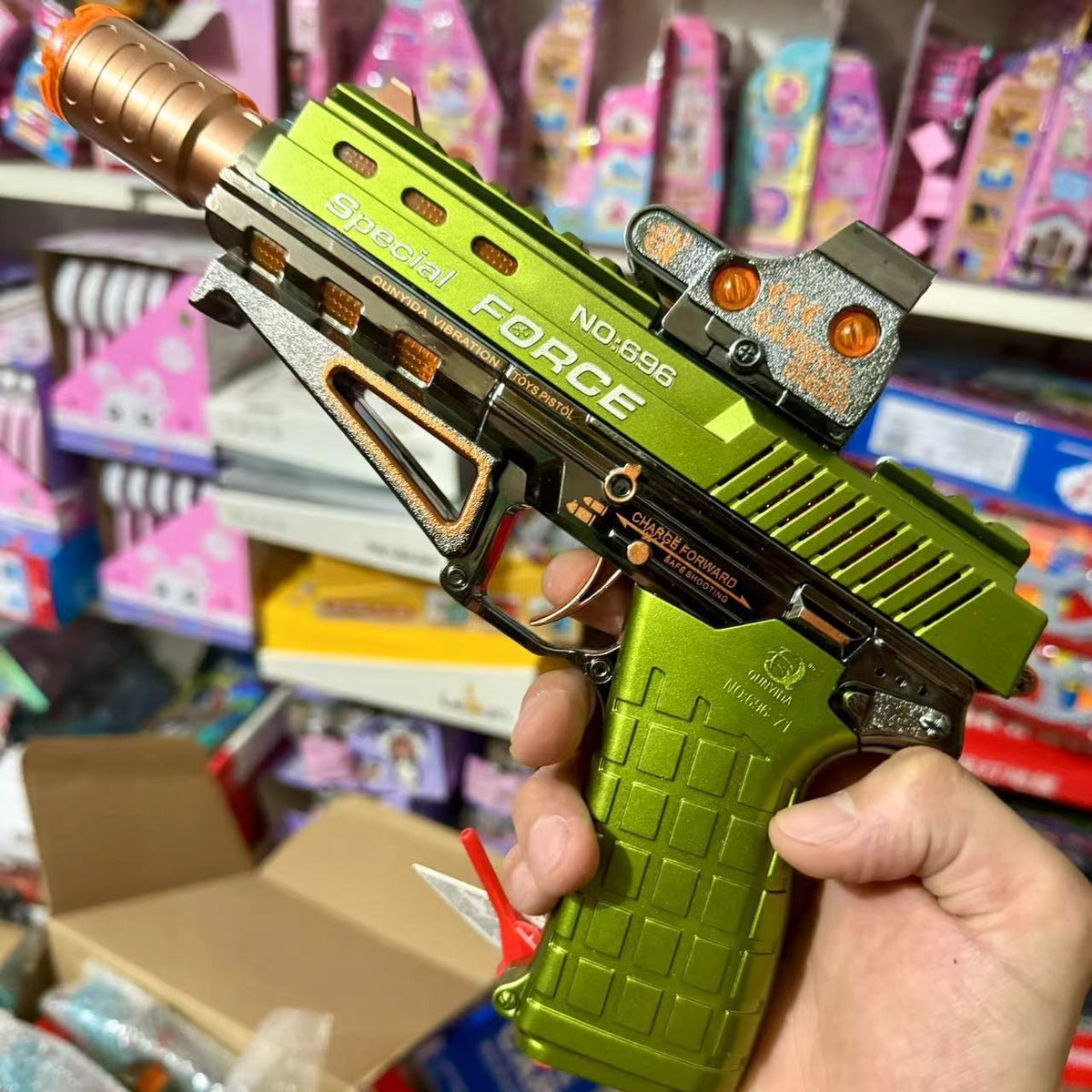 Smoking Vibrating toy gun Halloween prop