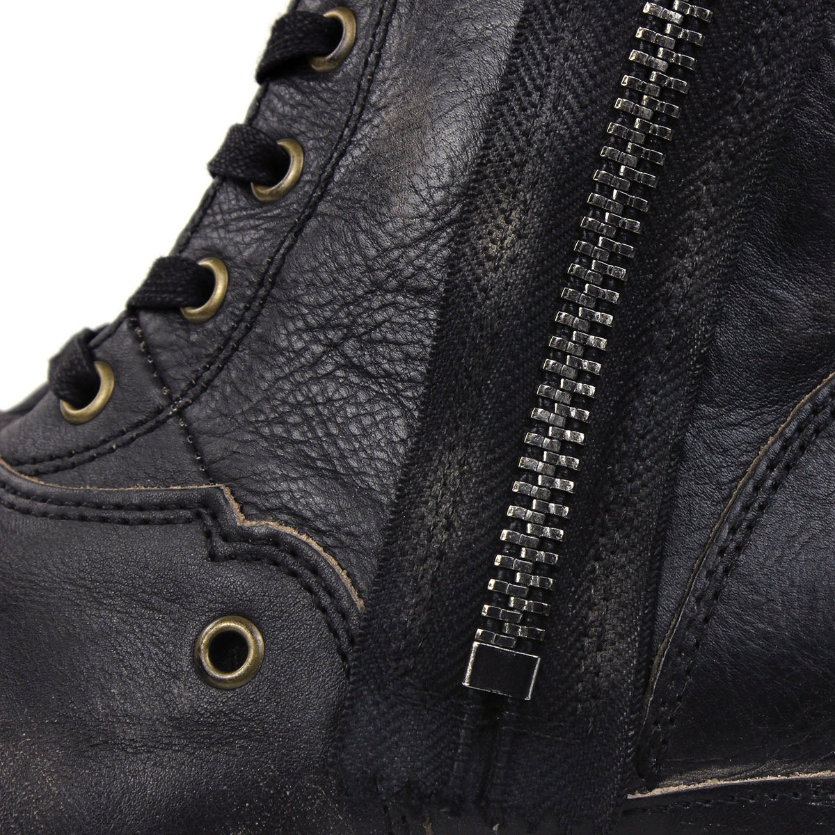 Men’s Distressed Leather Punk Moto Boots – OS-5008-8