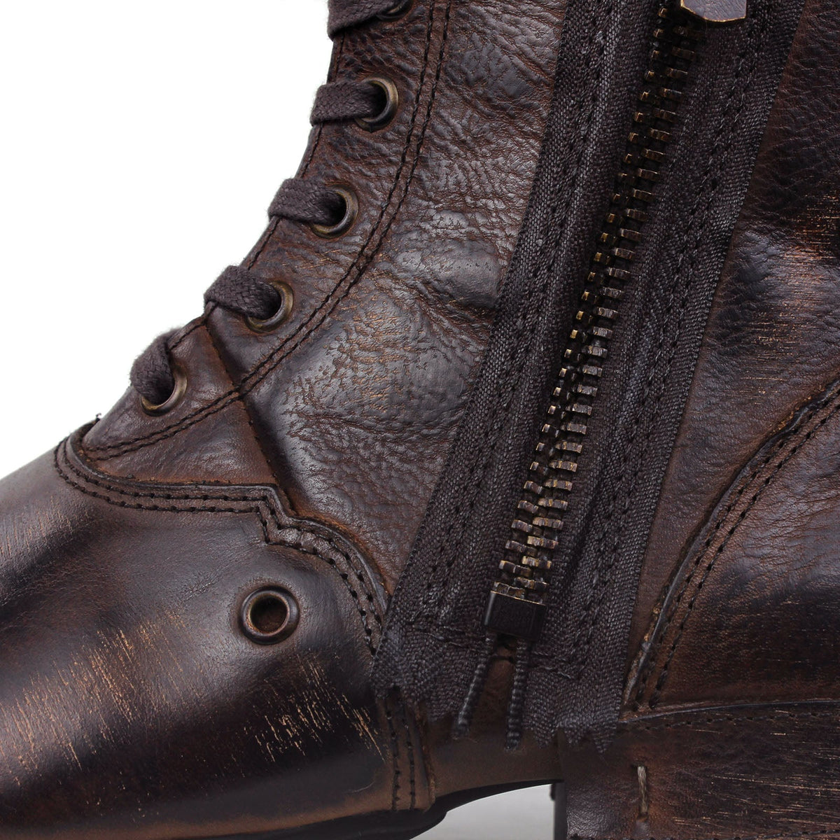 Men’s Distressed Leather Punk Moto Boots – OS-5008-8