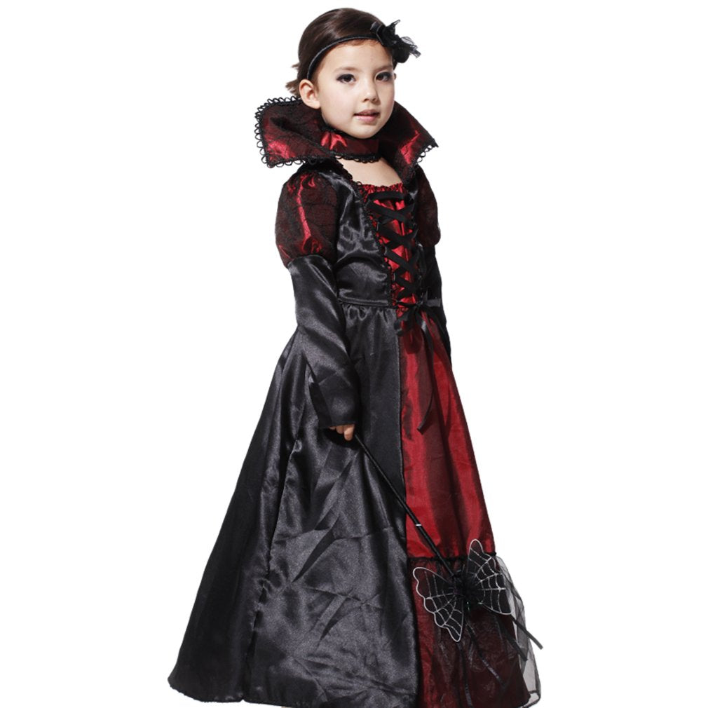 Girls Gothic Vampire Vampiress Dress Costume