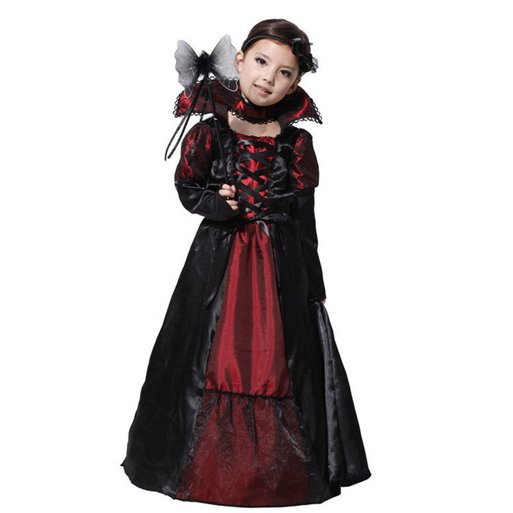Girls Gothic Vampire Vampiress Dress Costume