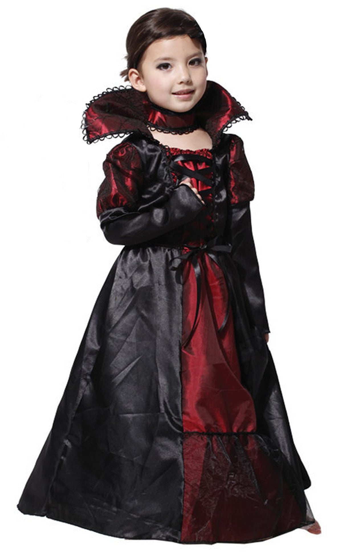 Girls Gothic Vampire Vampiress Dress Costume