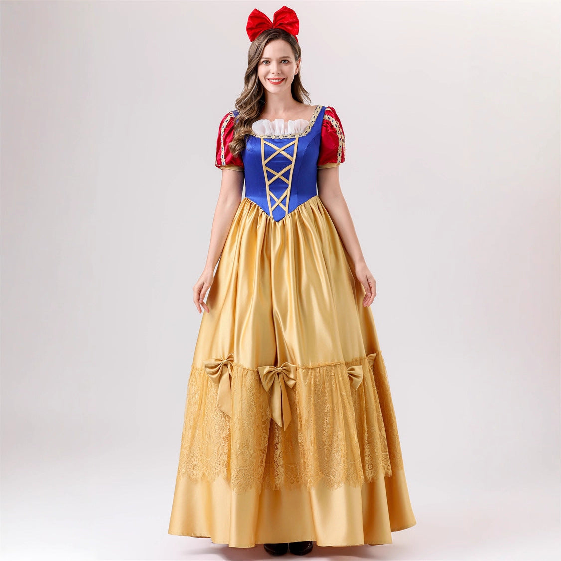 Halloween Deluxe Snow White Dress Cosplay Adult Snow White Party Gown Theater Performance Costume