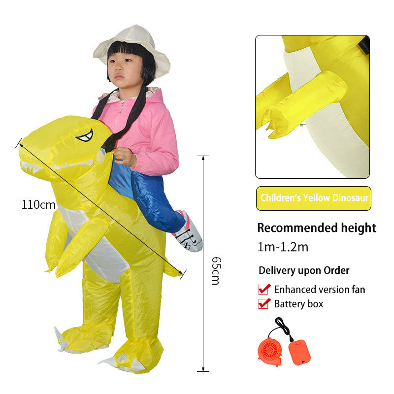 Tiktok Children's 3D Dinosaur Inflatable Clothes Adult Riding Tyrannosaurus Rex Riding Net Red Inflatable Clothes