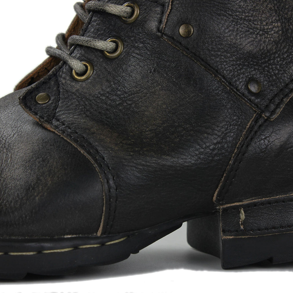 Men’s Distressed Leather Punk Moto Boots – OS-6015