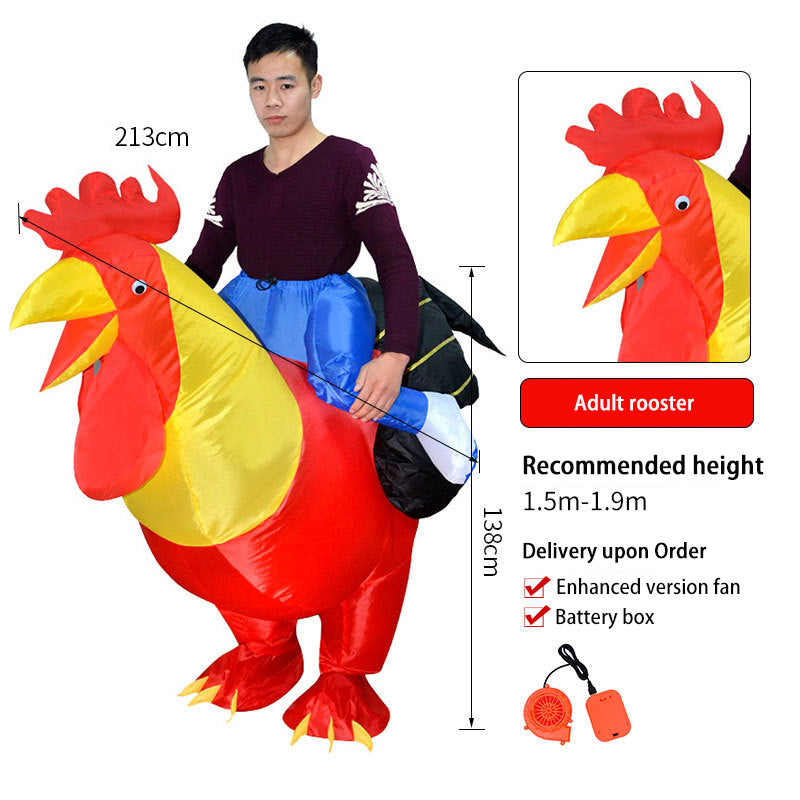 Tiktok Children's 3D Dinosaur Inflatable Clothes Adult Riding Tyrannosaurus Rex Riding Net Red Inflatable Clothes