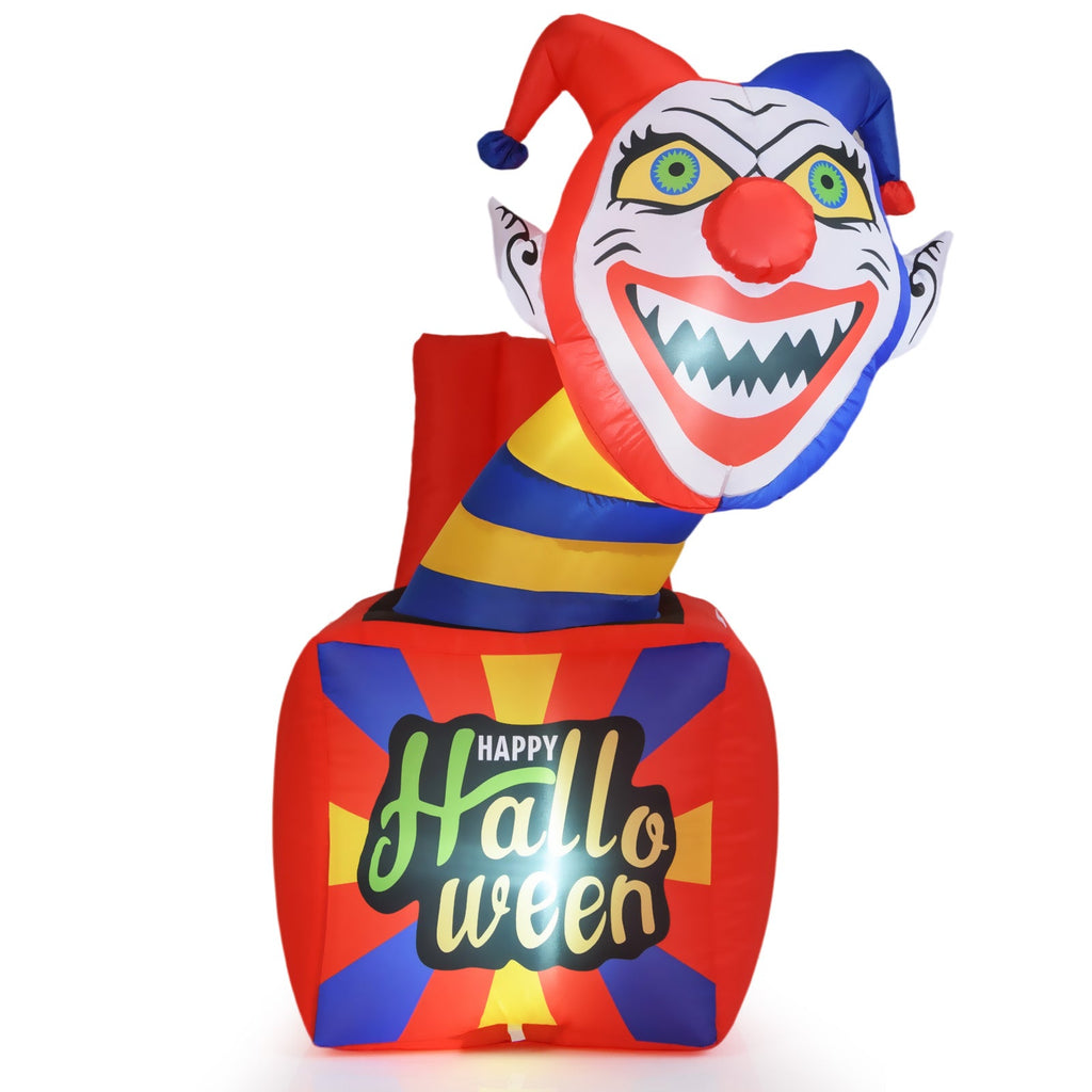 6 Ft Halloween Inflatable Clown with LED Lights