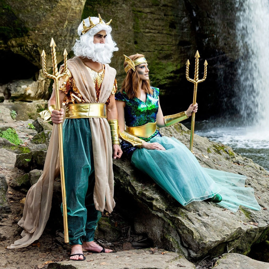 King & Queen Merman and Mermaid Couple Costumes