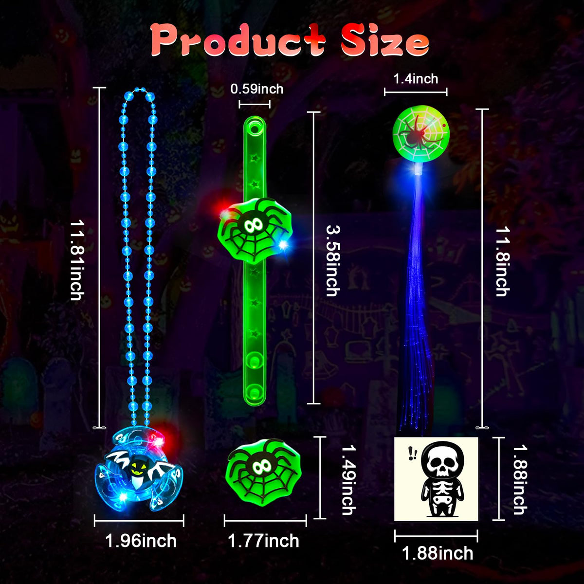 84 PCS Halloween Glow In The Dark Toys Party Favors Bulk Set