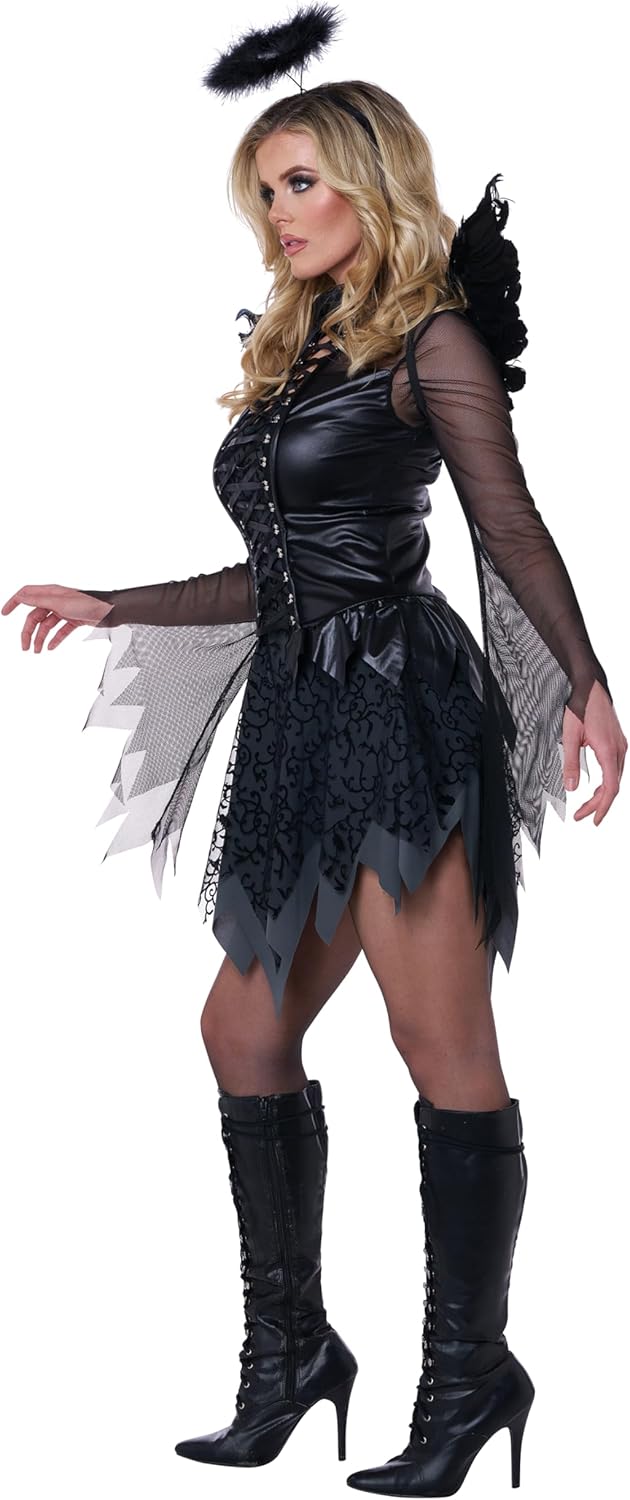 Gothic Fallen Angel Costume with Wings