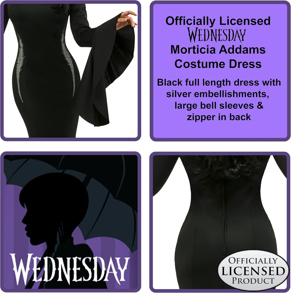 Morticia Addams Black Dress Costume