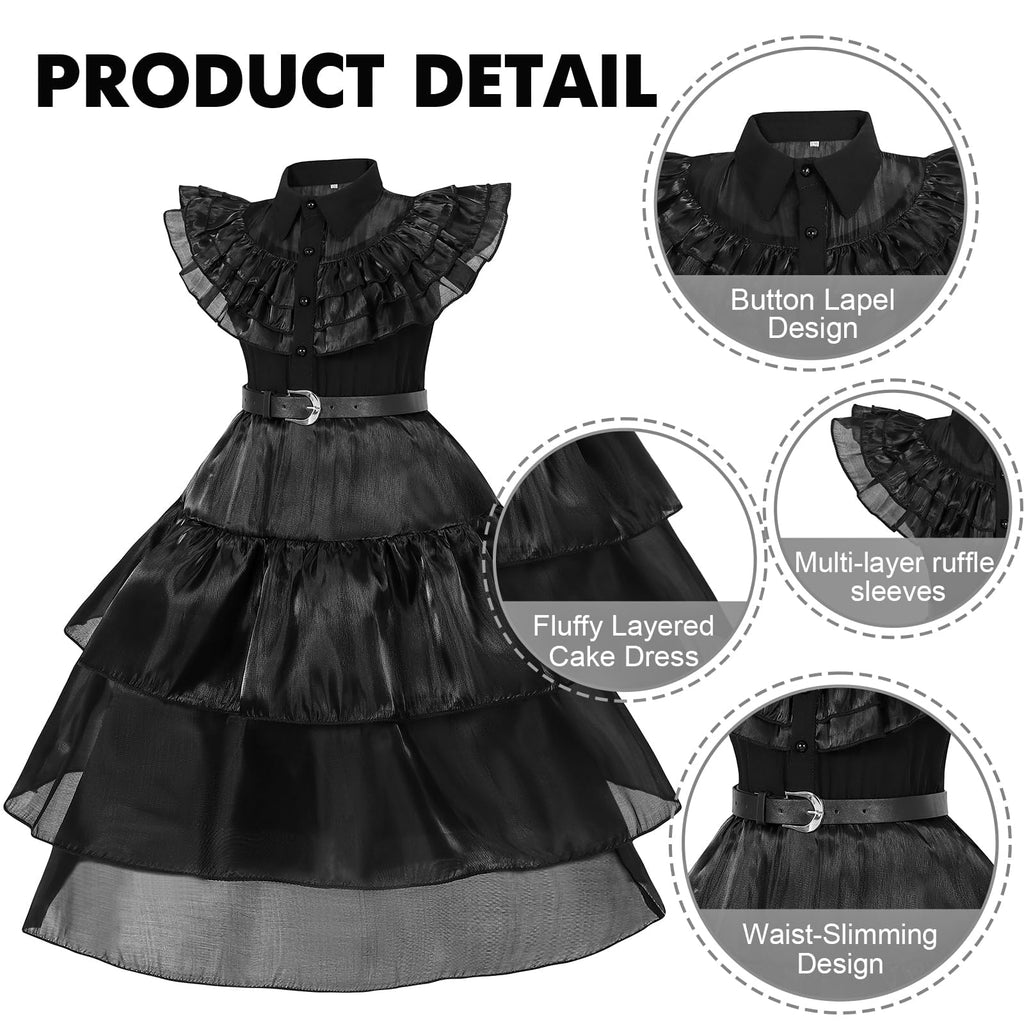 Girls' Black Character Dress Costume Set