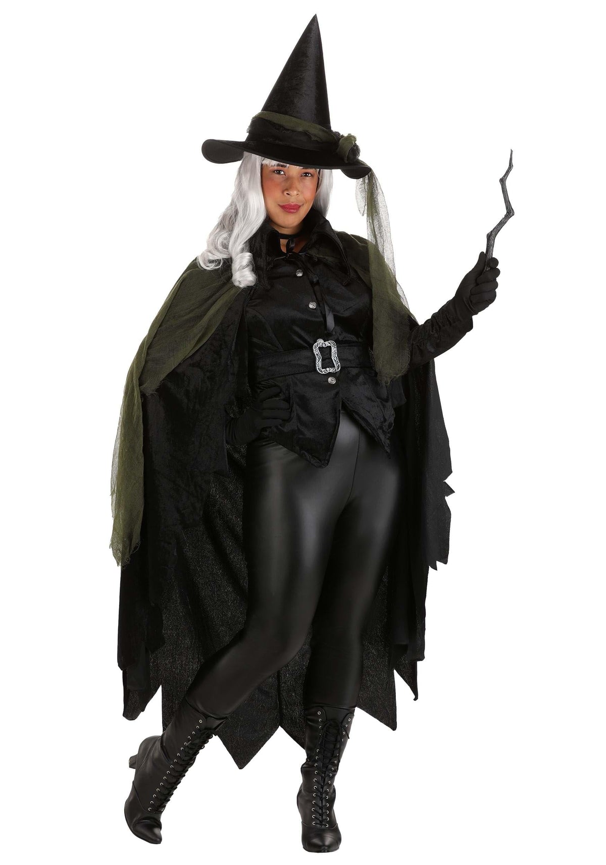 Gothic Witch Costume with Hat & Cape