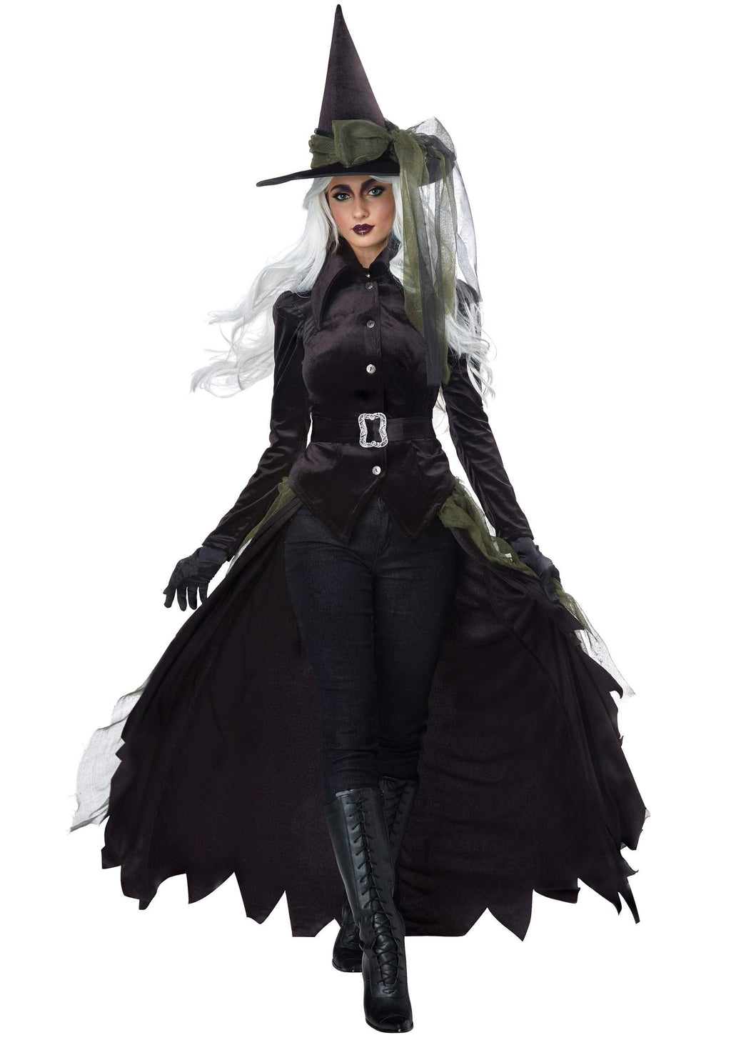 Gothic Witch Costume with Hat & Cape